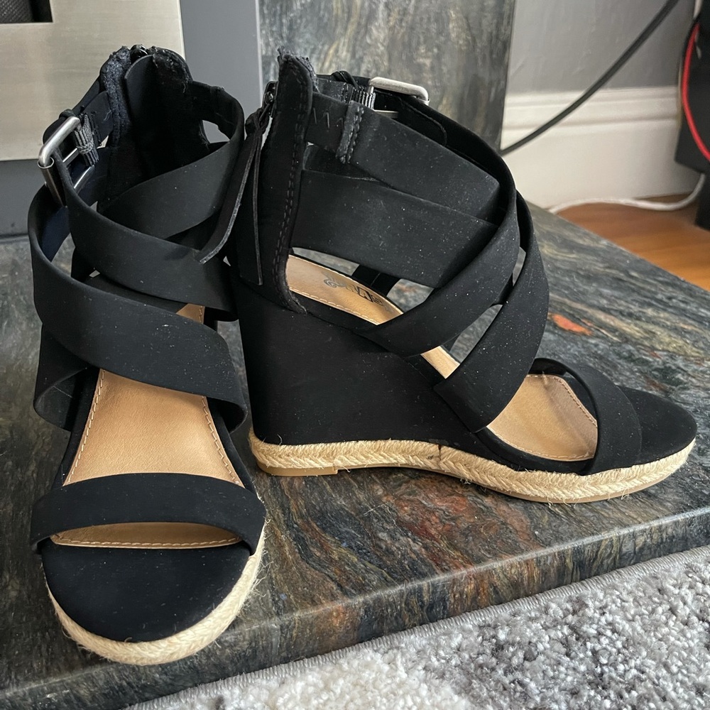 Black wedges- brand new never worn